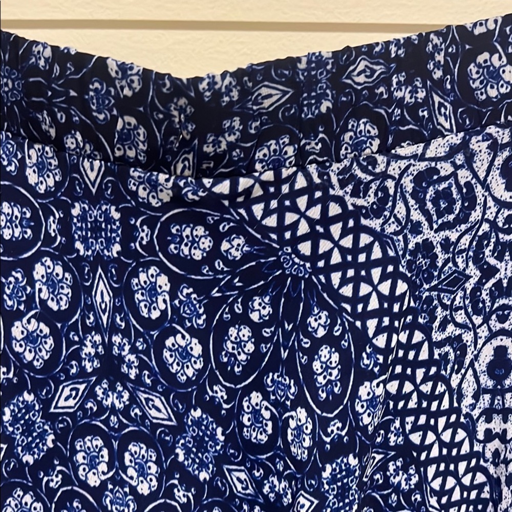 Roz & Ali 💙 Blue Patterned Women's Skirt Size Petite Large - Picture 6 of 11